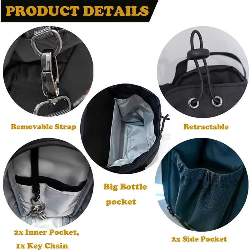 Magnetic Gym Bag Large Capacity Magnetic Carrier Bag with Phone Pocket Portable Gym Water Bottle Pouch Gym Accessories Organizer